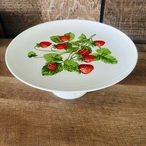 White and Red Strawberry Serveware Plate